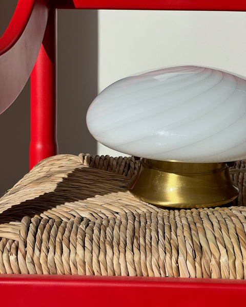 Vintage Murano white swirl ceiling/wall lamp (D25)