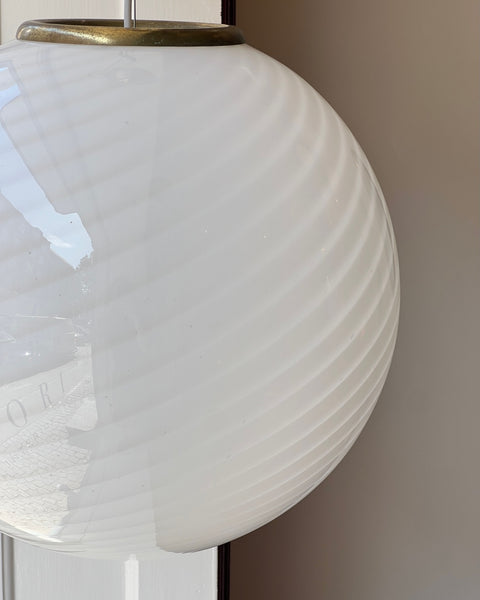 Vintage Murano white swirl ceiling lamp (D40)