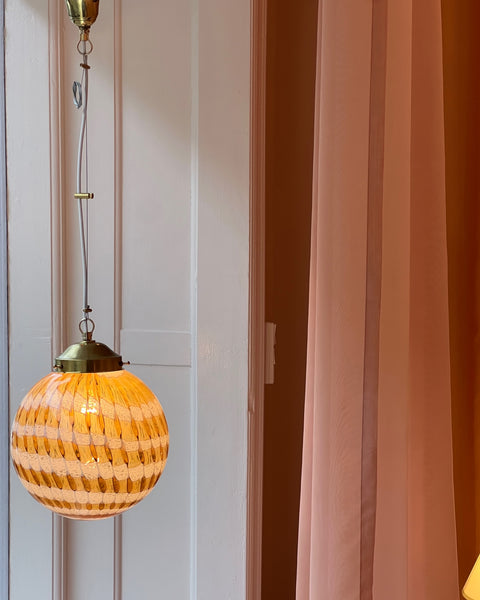 Vintage golden clear Murano ceiling lamp (D28) (1 available)