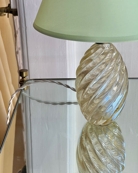 Vintage clear/golden Murano table lamp