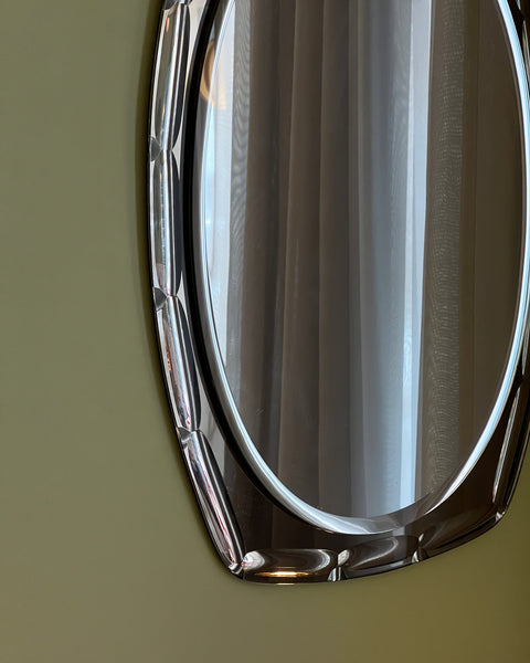 Vintage rosegold/brown oval Italian Mirror