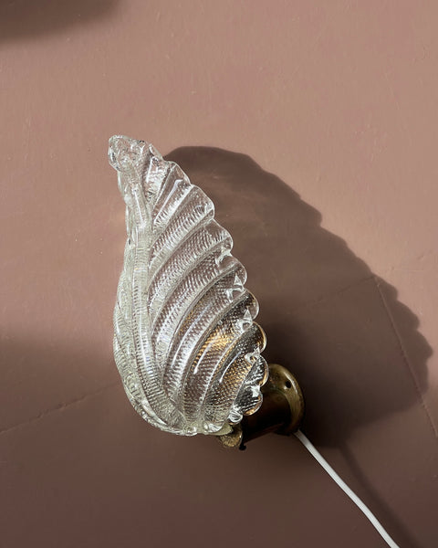 Vintage Murano leaf wall lamp