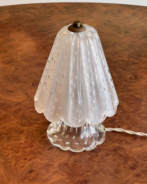 Vintage clear/frosted Murano table lamp