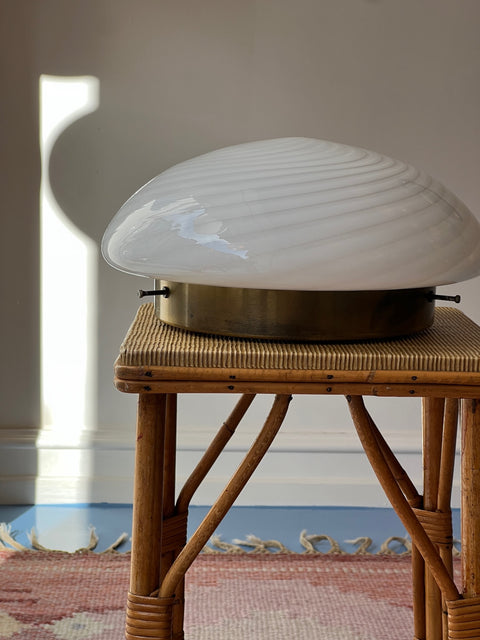 Vintage Murano white swirl ceiling/wall lamp (D30)