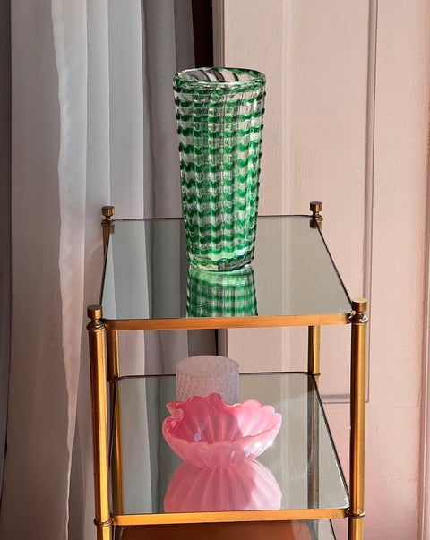 Vintage green Murano vase