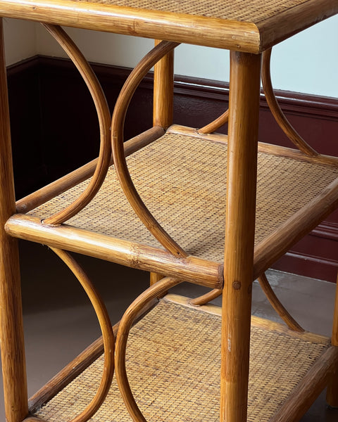 Vintage rattan table / etageres
