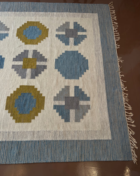 Large vintage flat weave rug