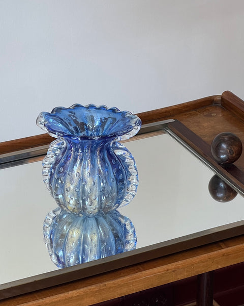 Vintage blue/white Murano vase
