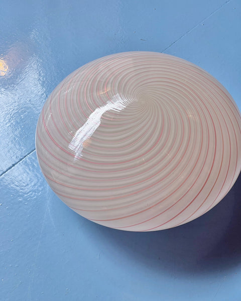 Vintage Murano pink/white swirl ceiling/wall lamp (D38)