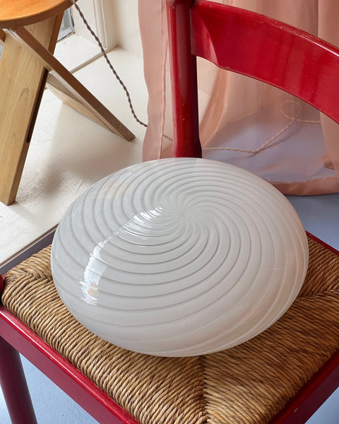 Vintage Murano white swirl ceiling/wall lamp (D36)