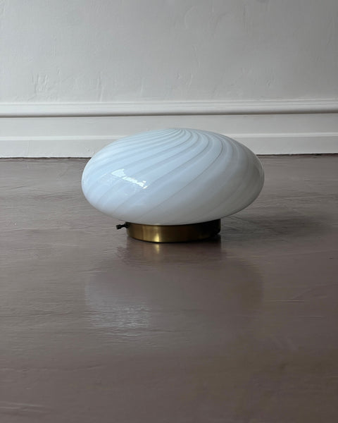 Vintage Murano white swirl ceiling/wall lamp (D26)