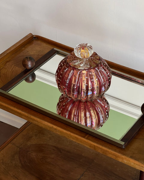 Vintage red/golden Murano bonbonniere (Repaired)