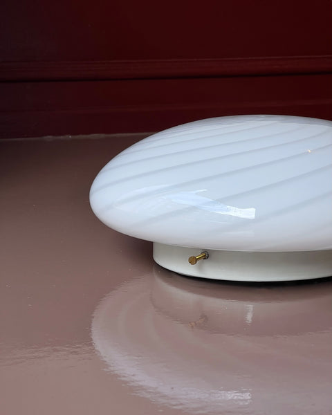 Vintage Murano white swirl ceiling/wall lamp (D28)