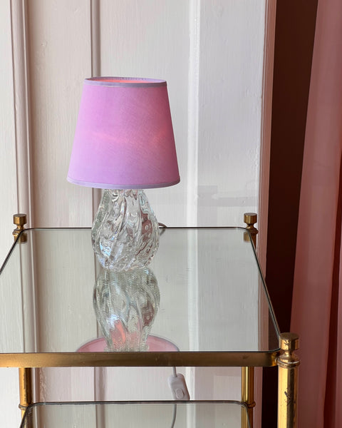 Vintage clear swirl bubble Murano table lamp (with shade)