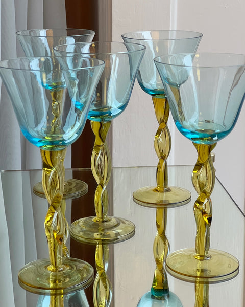 Vintage Murano wine glasses (Set of five)