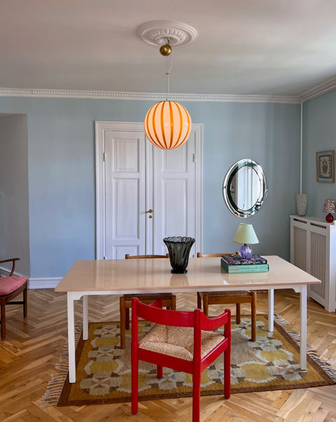 Vintage yellow flat weave rug by Ingegerd Silow (IS)