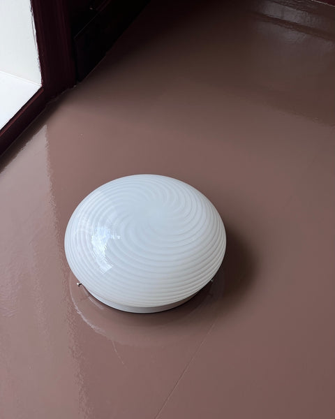 Vintage Murano white swirl ceiling/wall lamp (D30)
