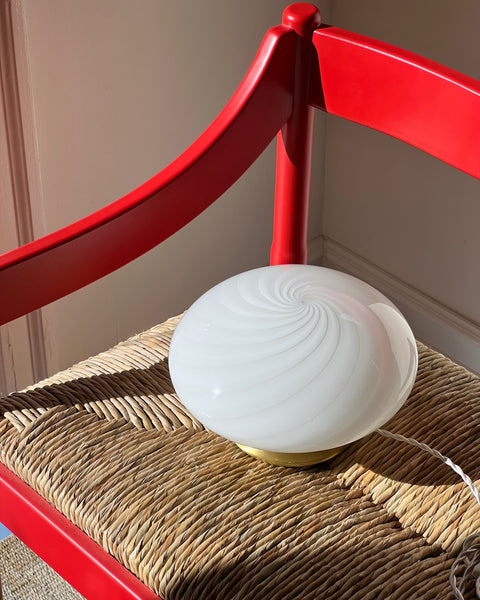 Vintage Murano white swirl ceiling/wall lamp (D25)