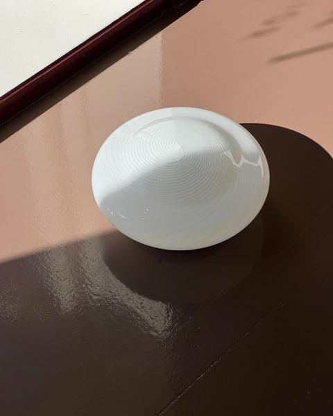 Vintage Murano white swirl ceiling/wall lamp (D28)