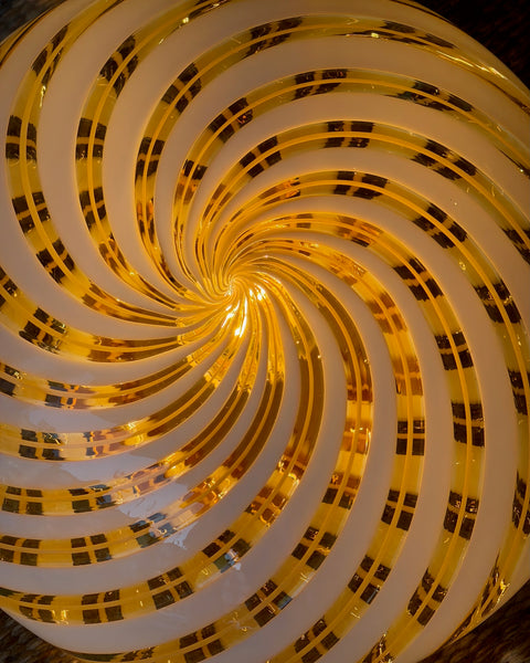 Vintage Murano clear/golden swirl ceiling/wall lamp (D26)