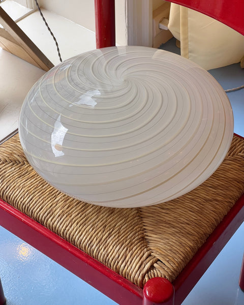 Vintage Murano white swirl ceiling/wall lamp (D38)