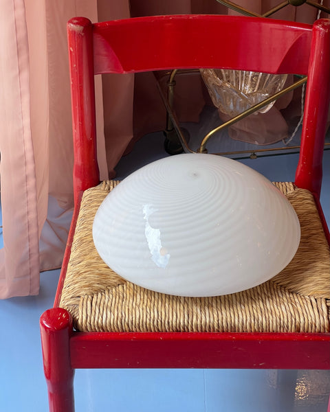 Vintage Murano white swirl ceiling/wall lamp (D36)