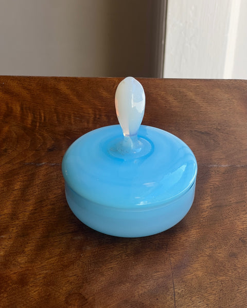 Vintage opal blue Murano bonbonniere