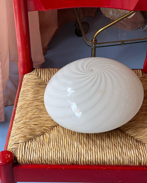 Vintage Murano white swirl ceiling/wall lamp (D28)