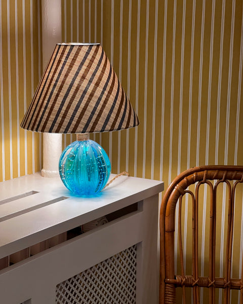 Vintage blue Murano table lamp (incl lampshade)