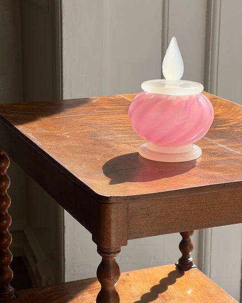 Vintage opal pink Murano bonbonniere