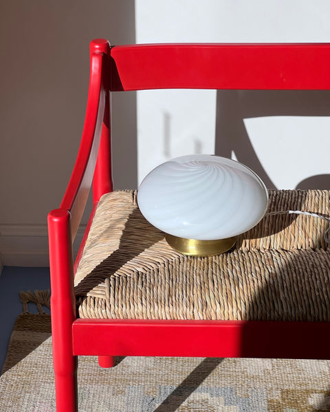 Vintage Murano white swirl ceiling/wall lamp (D25)