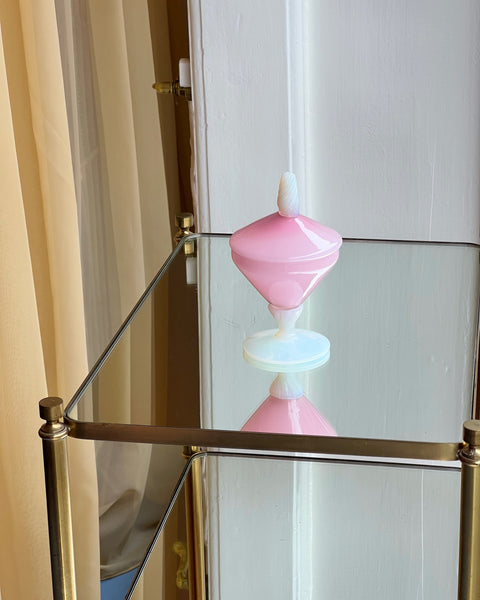 Vintage opal pink Murano bonbonniere