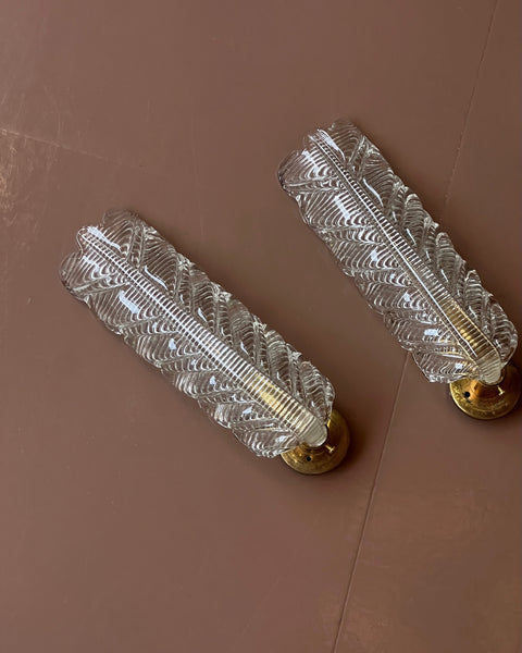 Vintage Murano leaf wall lamp