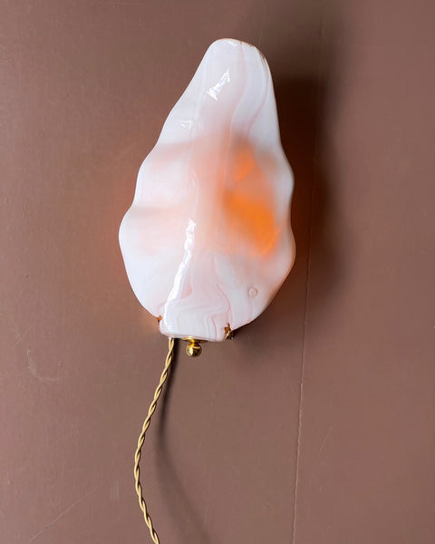 Vintage milky white/pink Murano wall lamp