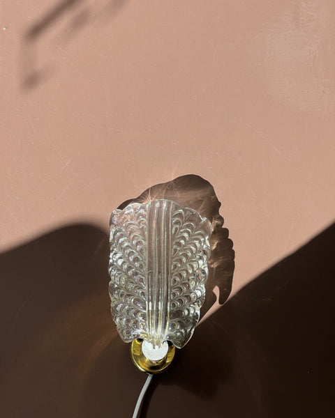 Vintage Murano leaf wall lamp