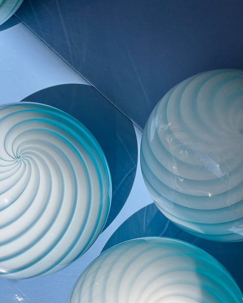 Ceiling lamp - Aqua blue swirl (D20) (Available upon request)