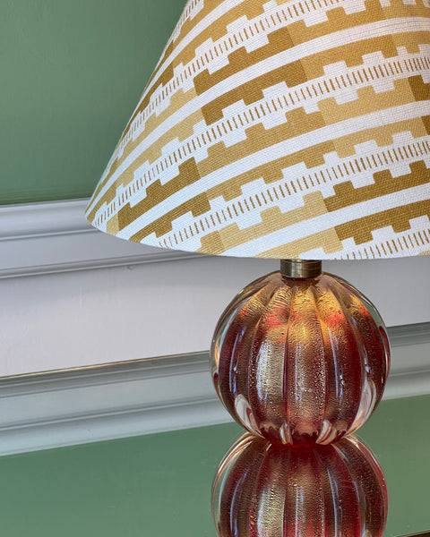 Vintage red/golden Murano table lamp (incl. lampshade)