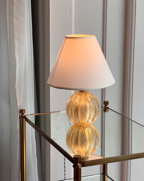Vintage clear/golden Murano table lamp