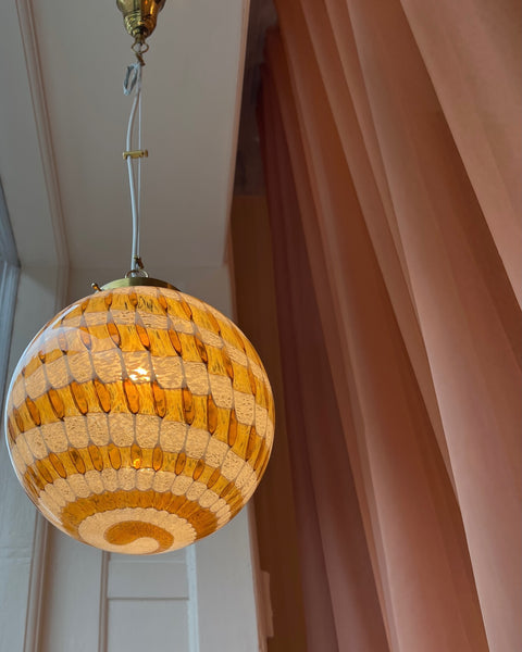 Vintage golden clear Murano ceiling lamp (D28) (1 available)