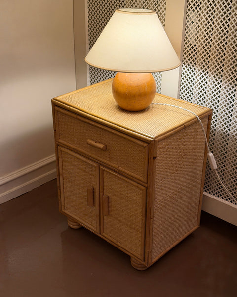 Vintage rattan side table/nightstand