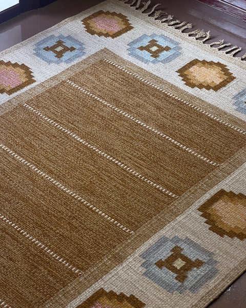 Vintage flat weave rug by Ingegerd Silow (IS)