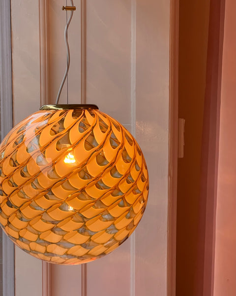 Vintage golden clear Murano ceiling lamp (D35)