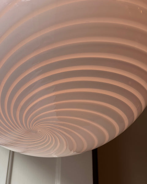 Vintage light pink swirl Murano ceiling lamp (D40)