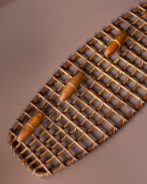 Vintage rattan coat rack