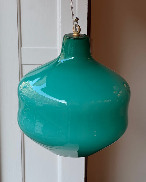 Vintage Massimo Vignelli opal/turquoise green ceiling lamp (30 cm)
