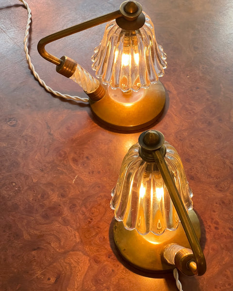 Vintage clear Murano table lamps (2 available)