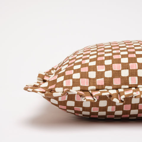 Faye ruffled cushion - Brown (Available upon request)