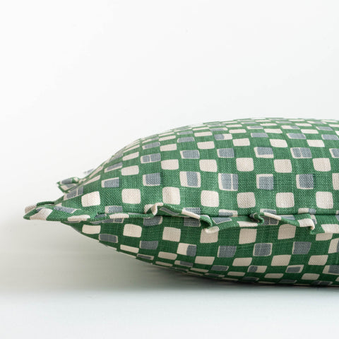 Faye ruffled cushion - Pea Green
