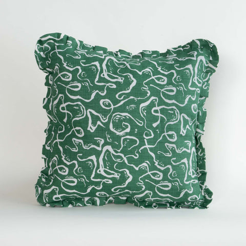 Karin’s Dress ruffled cushion - Sundborn Green