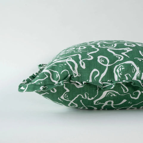 Karin’s Dress ruffled cushion - Sundborn Green